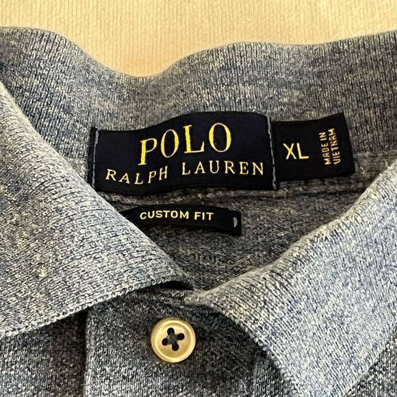 Men’s Ralph Lauren Men's Heather Blue Polo Shirt Size XL Short Sleeve - Picture 4 of 7